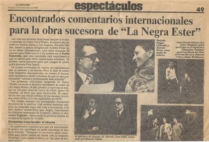 La Negra Ester / Época 70 Allende - La Segunda 21-08-1990 (1)