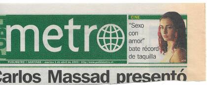 Javiera Díaz de Valdés - Publimetro 01-04-2003